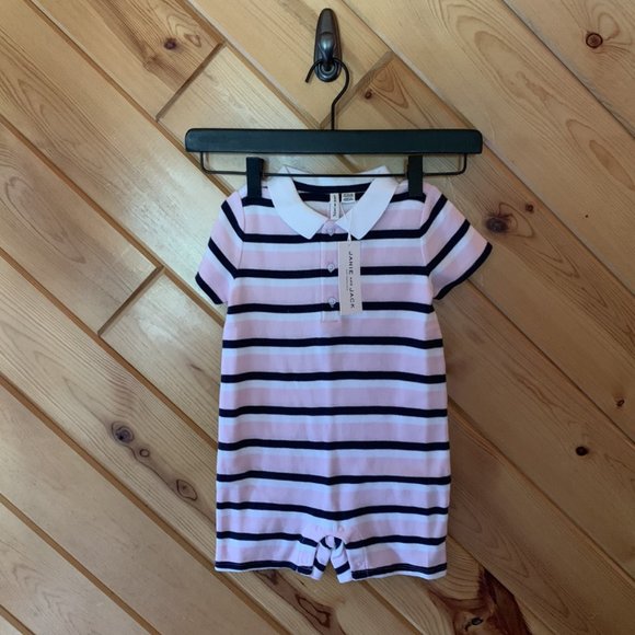Janie & Jack Striped Polo Romper NEW 18-24 Month